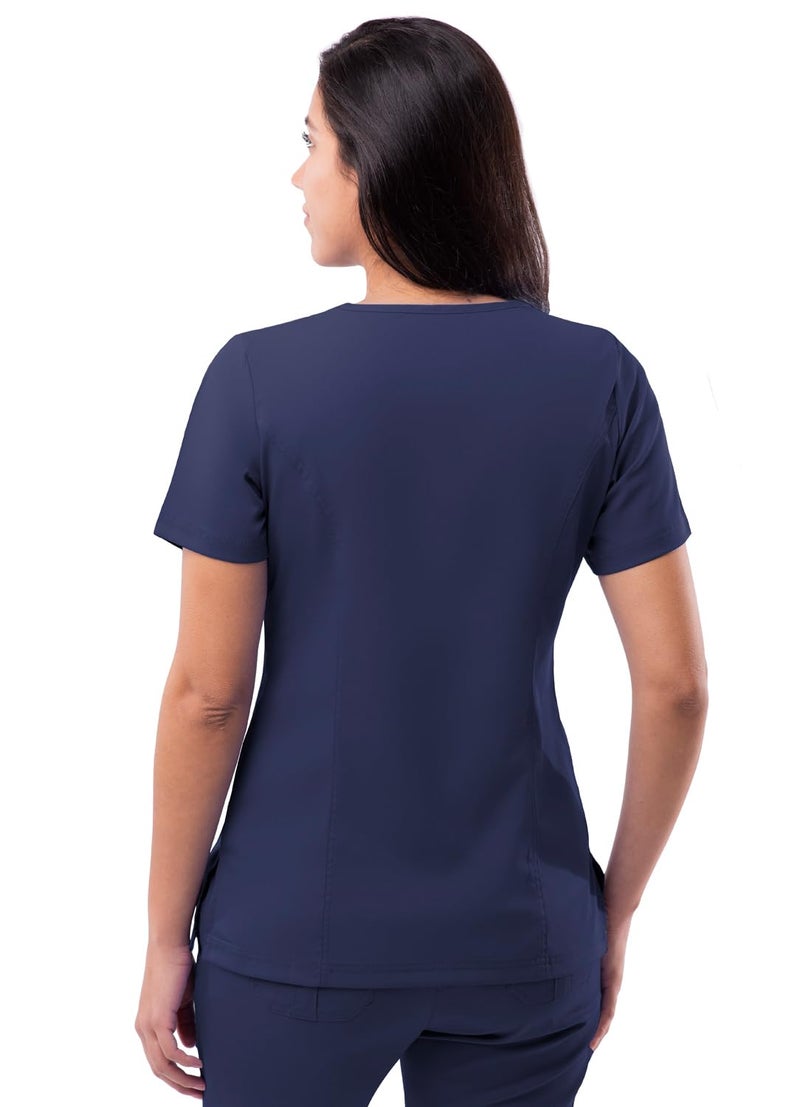 Adar Uniforms, Pro Scrubs for Women - Elevated V-Neck Scrub Top - P4212 - Navy - L - Image 2
